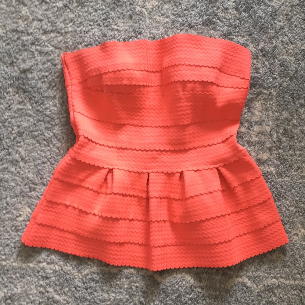 Pleated Strapless Top